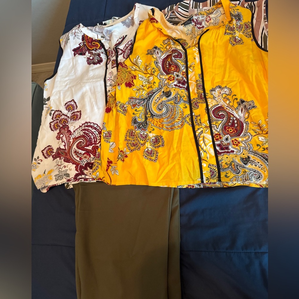 Vibrant Paisley Print Jacket and Olive Pants Set